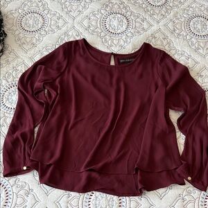 White House Black Market Burgundy Blouse